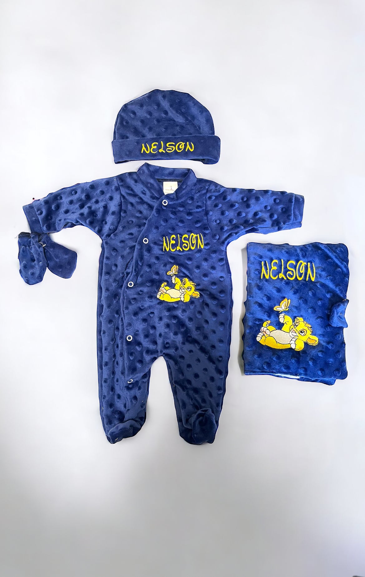 ensemble Nid pyjama 3piece de 0-3 mois + protege carnet de santé personnaliser broderie