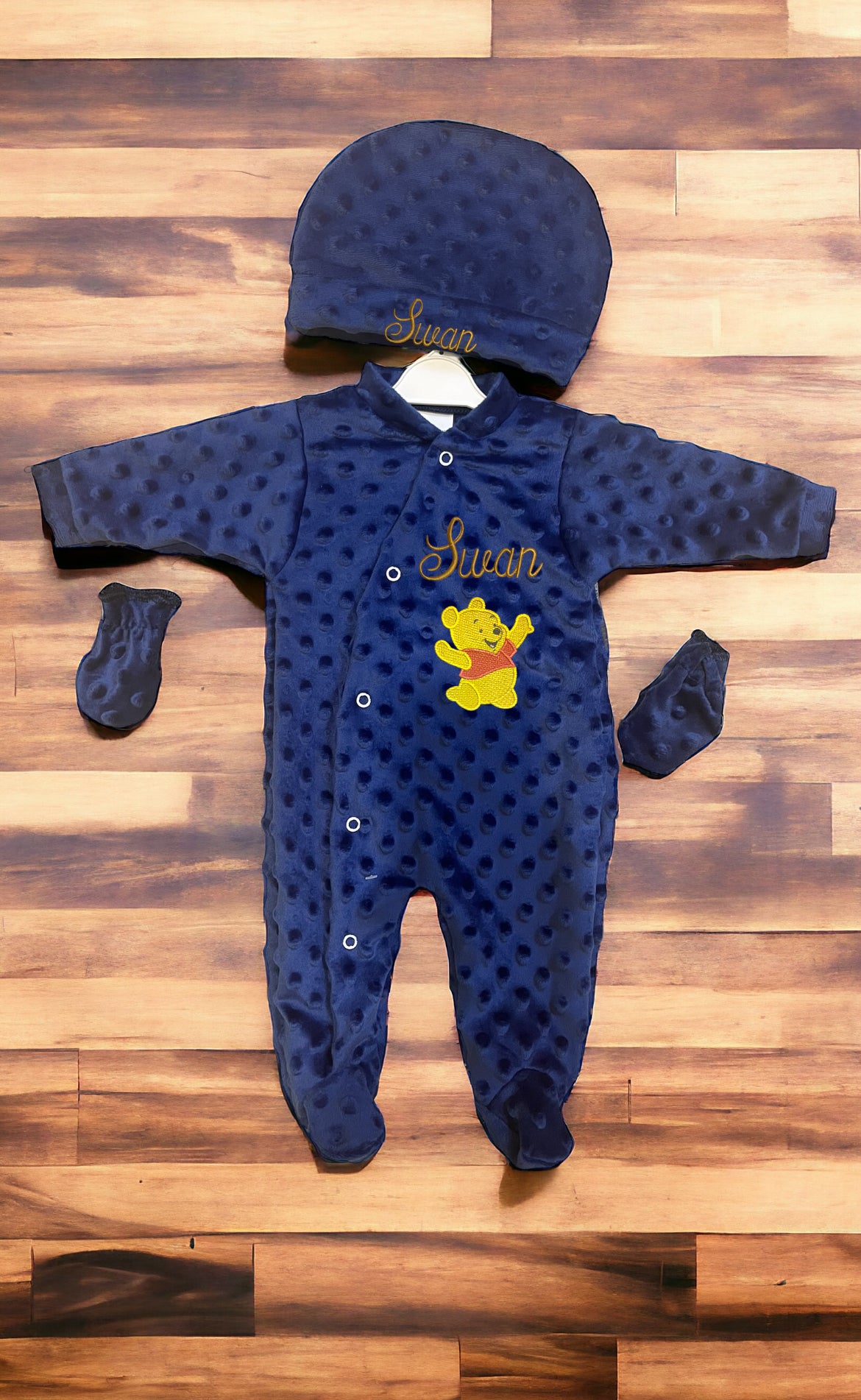 pyjama bleu roi personnalisé en broderie théme naissance