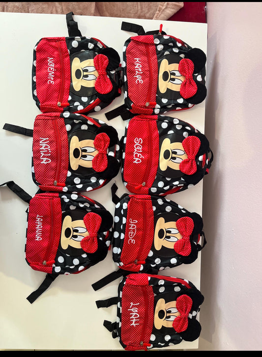 Sac à dos maternelle Minnie personnalisé – Sac enfant fille crèche ou école – Cadeau première rentrée