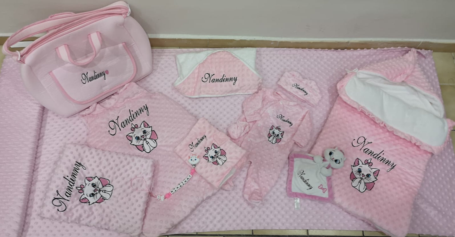 Coffret Naissance Personnalisé en Minky – Collection Aristochats
