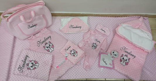 Coffret Naissance Personnalisé en Minky – Collection Aristochats