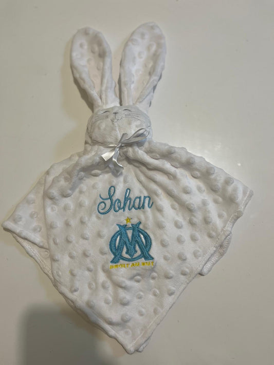 Doudou personnalisé en minky - Douceur  tendresse pour bébé