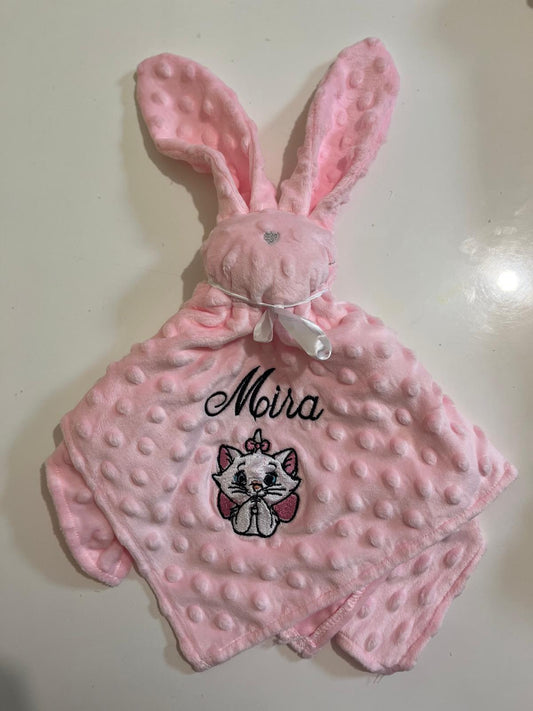 Doudou personnalisé en minky - Douceur  tendresse pour bébé